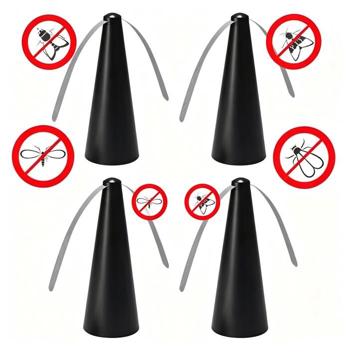 Anti mouche lot 4 ventilateurs répulsifs – Batterie ou USB – Sans chimie – Pour repas extérieur – Protège aliments
