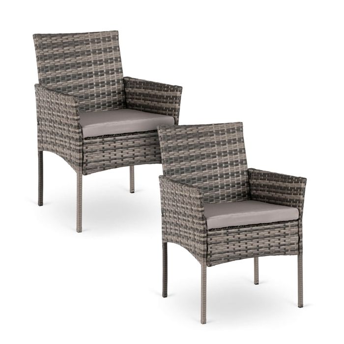 2 chaises de jardin modernes grises CORTO