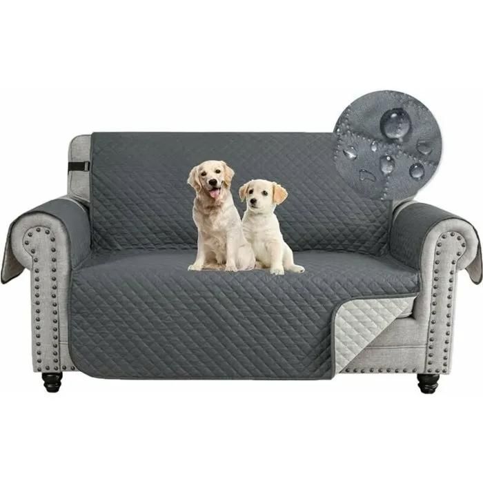 Housse Canapé 2 PlacesImpermeable Housse de Canapé Universelle Housse Canape Protege Canape Chat Chiens Griffures Antidérapante