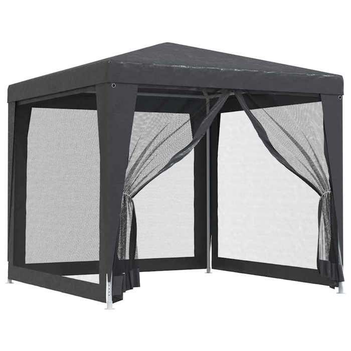 ZENCORE@ Tente de fête 4 parois latérales en maille Anthracite 2.5x2.5 m - résistant aux UV et à leau_3322