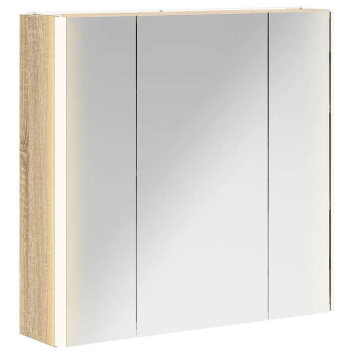 Armoire Miroir de Salle de Bain - vidaXL - Chêne Sonoma - 635x155x605cm - bois d’ingénierie - Rangement mural - Miroir intégré 39