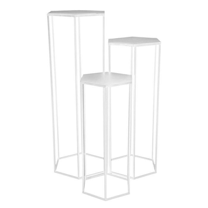 Lot de 2 Sellettes Gigognes Rondin 90cm Blanc