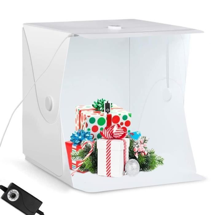 AMZDEAL Photo Studio 40cm Luminosité Réglable Boîte de Lumière