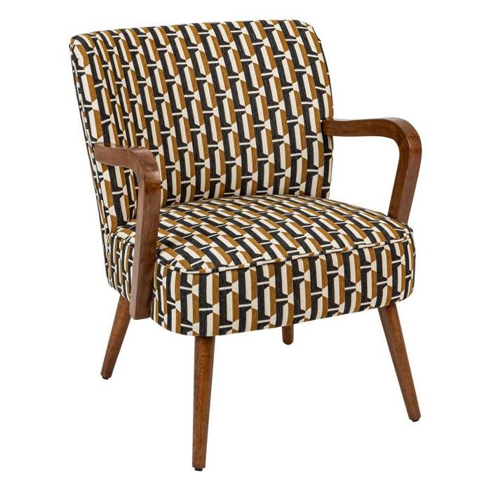 Fauteuil Chiara beige et noir - Atmosphera Créateur dintérieur