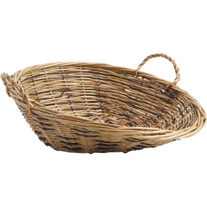 Corbeille de présentation en osier blanc et brut Cdiscount Maison