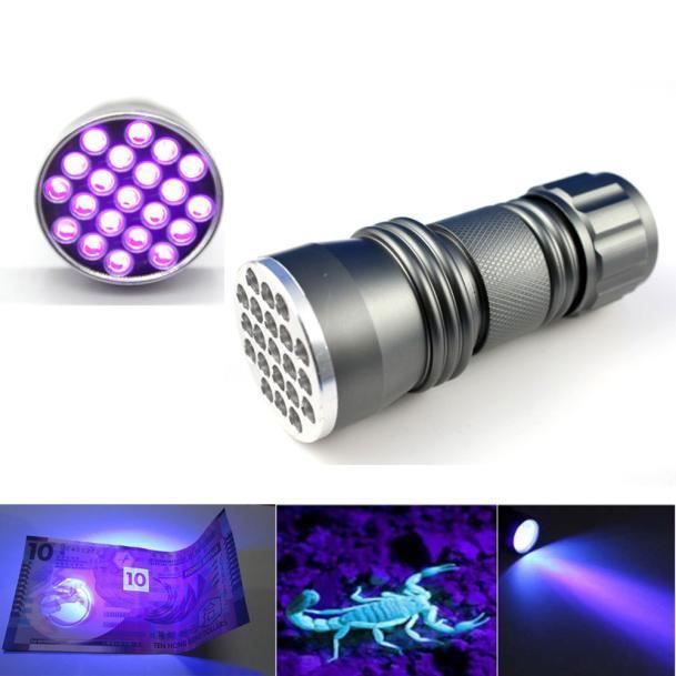 Nouveau UV Ultra Violet 21 LED Flashlight Blacklight aluminium Lampe Torche