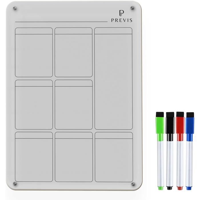 Tableau Acrylique Magnétique Pour Réigérateur, Licence Hebdomadaire Aimant De Refrigerateur Calendrier De La Semaine Stylo De Tableau Blanc