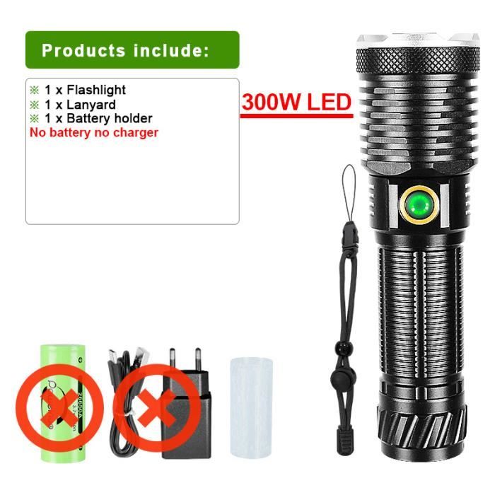 Lampe De Poche LED Ultra Puissante, Lampe De Poche Tactique Rechargeable Xhp70 De 3000 Lumens Etanche Ip67 5 Modes Eclairage Pour Camping R 96983856