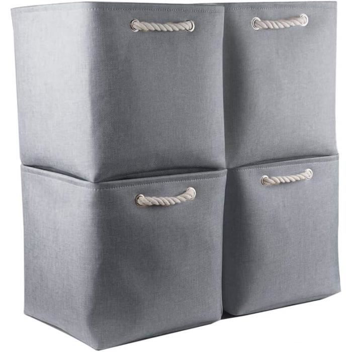 Mangata Boîte de rangement en tissu, 1 paquet (gris, petit
