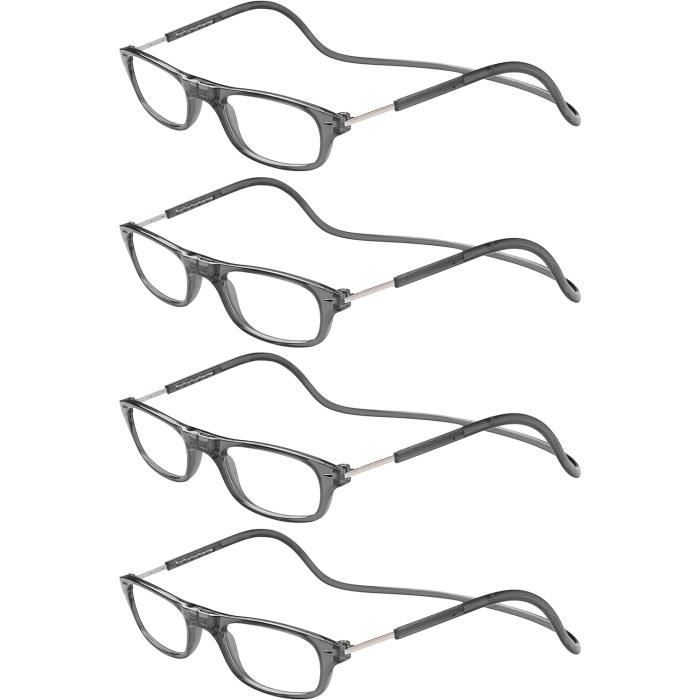 Lunettes Loupe De Lecture Pour Presbyte - Monture Noire Rectangulaire Avec Cordon Zébré - Neuf Avec étiquettes