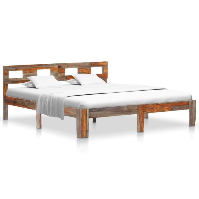 cadre de lit en bois massif 180x200 cm - pop - market - haut de gamme®xwgcfc®