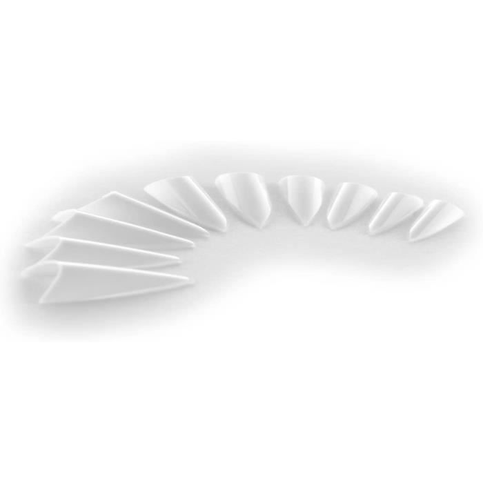 Lot De 500 Faux Ongles Longs Pointus En Acrylique/UV Gel - Naturel/Blanc - Neuf