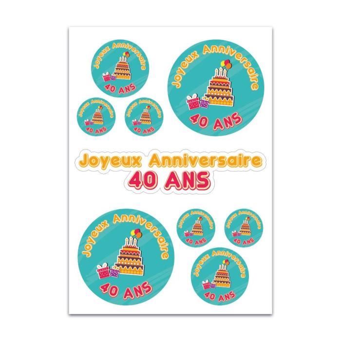 Planche De Stickers Joyeux Anniversaire 40 Ans Achat Vente Stickers Cdiscount Planche De Stickers Joyeux Anniversaire 40 Ans Achat Vente Stickers Cdiscount