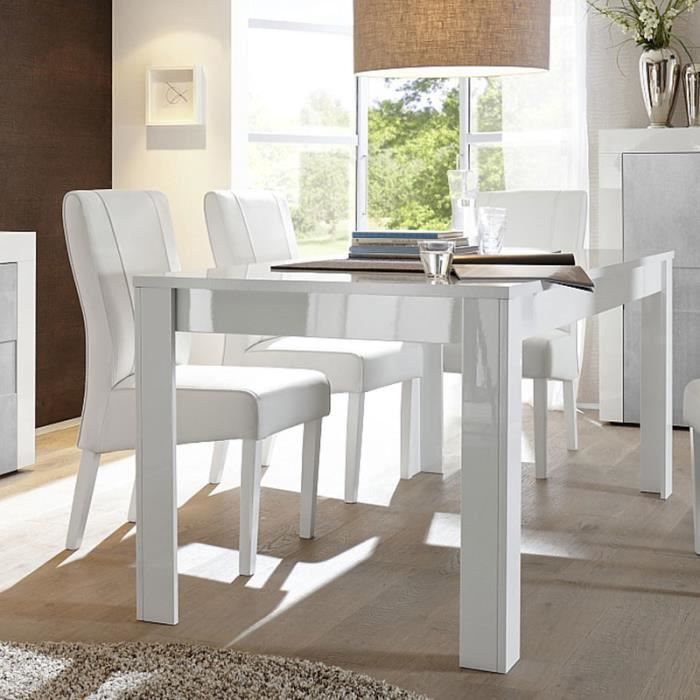 Table A Manger Extensible Blanc Laque Design Tunis 140 Cm Avec 1