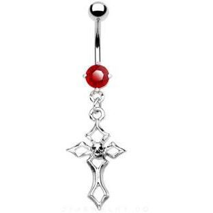 Piercing langue Croix gothique en acier chirurgical