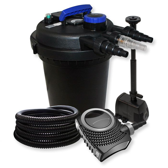 Kit De Filtration Pression Avec 10000l Filter UV 11W 70W Pompe Tuyau Et Pompe De Fontaine