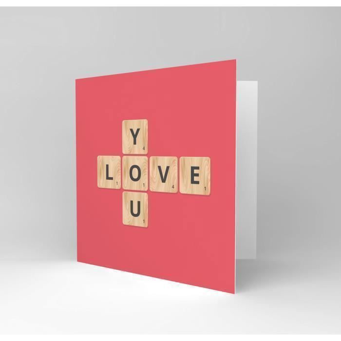 Love You Scrabble Pattern Valentines Anniversary Card Carte De Voeux Cdiscount Beaux Arts Et Loisirs Creatifs