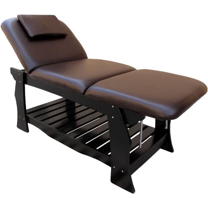 Table De Massage Noire 3 Zones Pliante Avec Porte-Rouleau - Neuf (Esthétique)