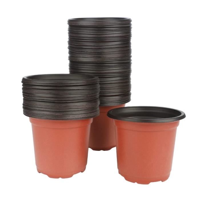 100 pièces de 10 cm (diamètre) Pots de Fleurs en Plastique Souple, Pots de  graines, Pots de pépinière, Pots de Fleurs et de Plantes - Cdiscount Jardin