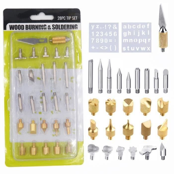 Kit Pyrographie 71 Pièces 60W - Stylo à Bois, Pochoirs, Fer à Souder Pour Art Sur Bois 110V | Outil Créatif