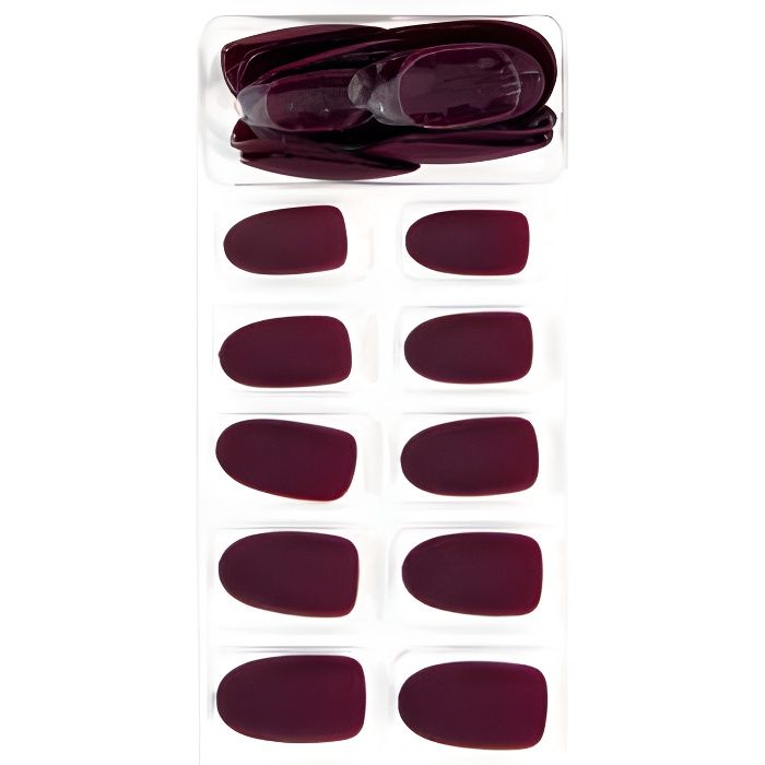 Faux ongles adhésifs x24 Velvet - Beautélive - Rouge - Utilisation simple et rapide