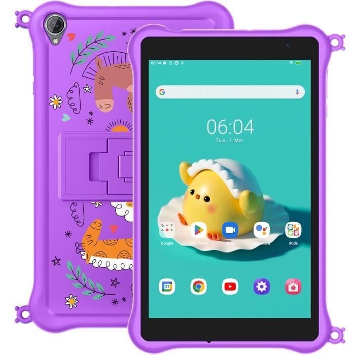 Blackview Tab 5 Kids Tablette Tactile 8 Pouces Android 12 Tablette PC WiFi 3Go + 64Go/SD 1To 5580mAh Bluetooth - Violet