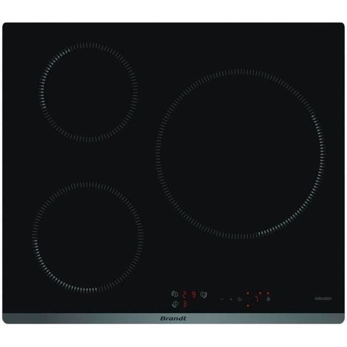 Brandt Ti118b Plaque De Cuisson Induction 3 Zones 7200w L58 X P51cm Revetement Verre Noir Cdiscount Electromenager