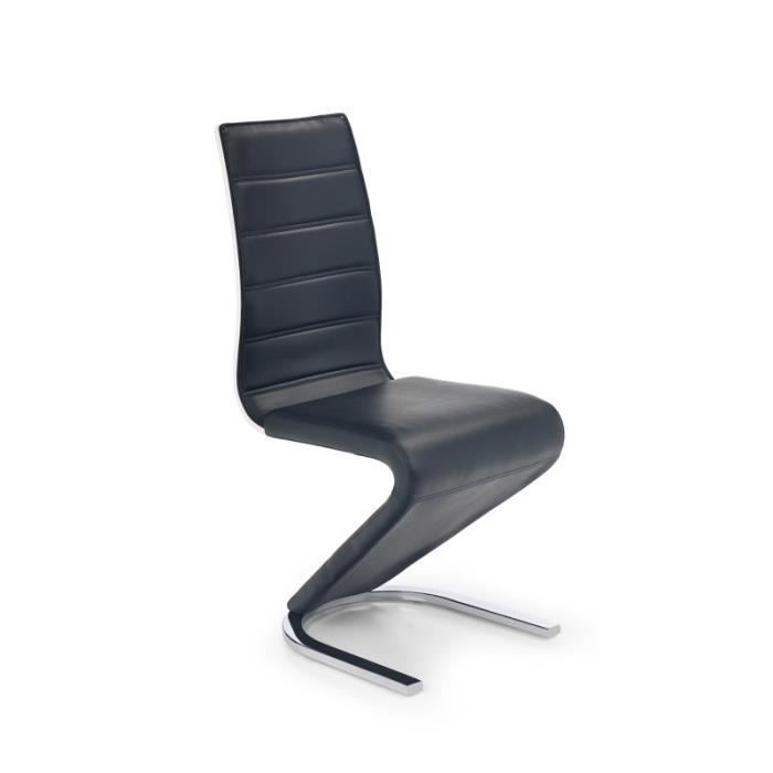 chaises design en cuir synthétique - noir