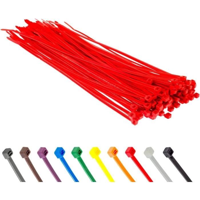 Lot De 100 Attaches Câbles Nylon - Longueur 350 Mm - Résistance 90 Kg - Autobloquantes - Pour Atelier, Maison, Extérieur - 3