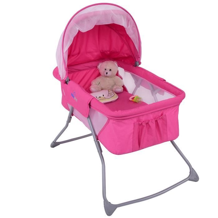 Costway Berceau Bebe Pliant Lit Bebe Portable Charge Maximale 10kg Pour 0 6 Mois Avec Moustiquaire Sac 93 5 X 69 X 100cm Rose Cdiscount Puericulture Eveil Bebe