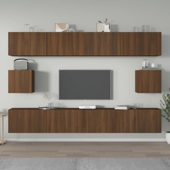 MEUBLE TV - MEUBLE HI-FI - Ensemble de meubles TV 5 pcs Chêne marron