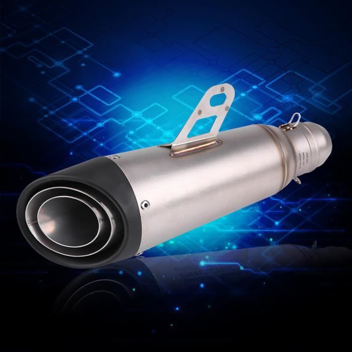 Silencieux Échappement Moto Universel 280mm X 60mm - Acier Inoxydable Argent