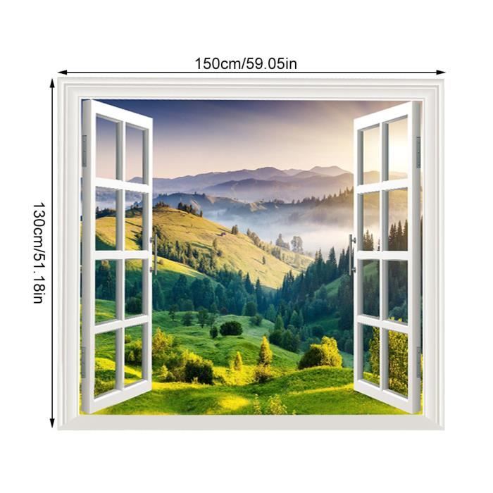 Tapisserie Murale Cascade Montagne – Décoration Salon/chambre 150x130 Cm, Impression HD, Tissu Polyester Doux