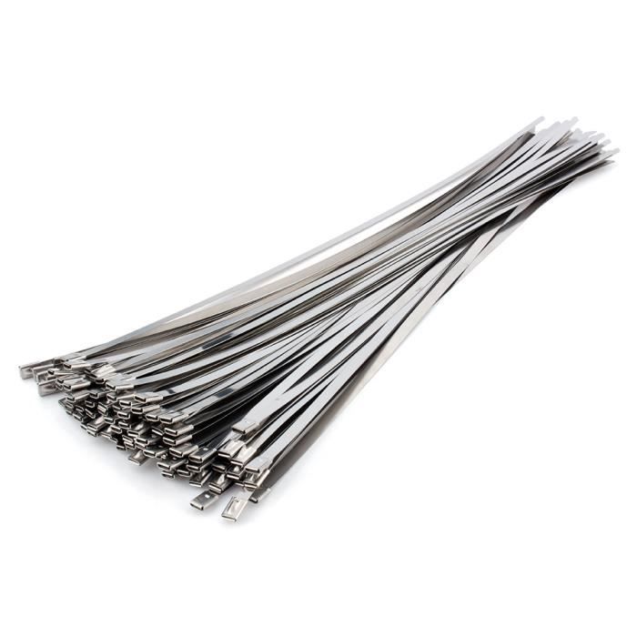 Colliers De Serrage En Acier Inoxydable - 50 Pièces, 300x7,9 Mm, Résistance 120 Kg - Pour échappement, Câbles, Fixation
