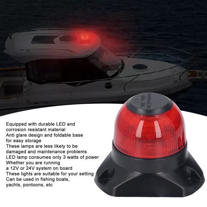 Feux De Navigation Bateau LED Rouge Et Vert | IP66 Étanche - Pour Ponton, Yacht, Bateau De Pêche