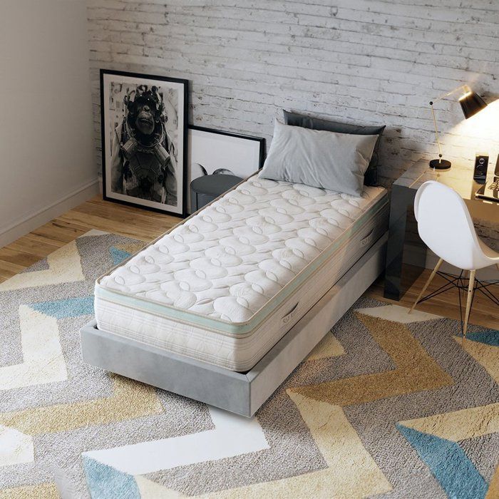 Matelas ALOE VERA 90x200 cm Hauteur 27 cm Mémoire de forme Hypoallergénique Qualite Premium Soutien dorsal Confort Ferme