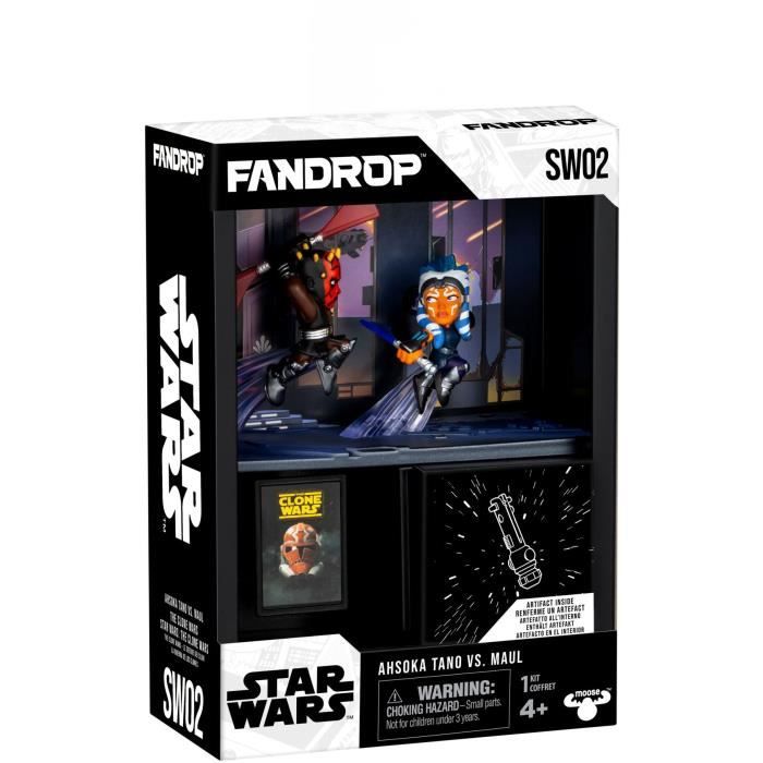 Figurine FANDROP x STAR WARS Darth Maul vs Ahsoka Vitrine avec scène culte + mini affiche 18 cm