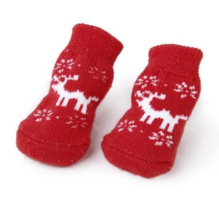 4pcs Chaussettes Antiderapantes Pour Chien Chiot Chat Style Renne De Noel Avec Motif De Pattes Taille S Rouge Achat Vente Protection Des Pattes 4pcs Chaussettes Antiderapa Cdiscount
