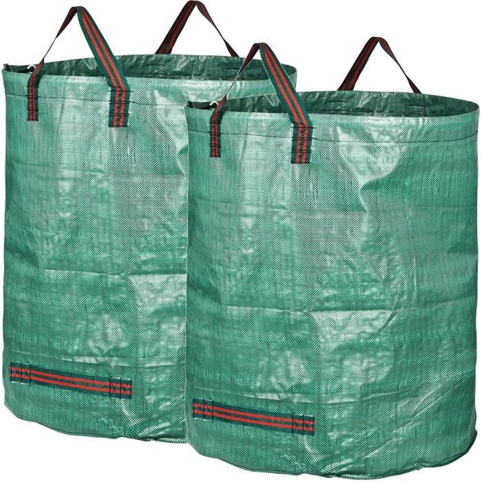 Lot de 2 sacs de jardin indéchirables 500L - GARDENMATE - Vert - Pratiques et résistants