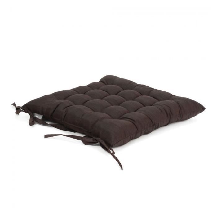 GALETTE CHAISE 16 BOUTONS 40X40CM Marron GALETTE CHAISE 16 BOUTONS 40X40CM Marron