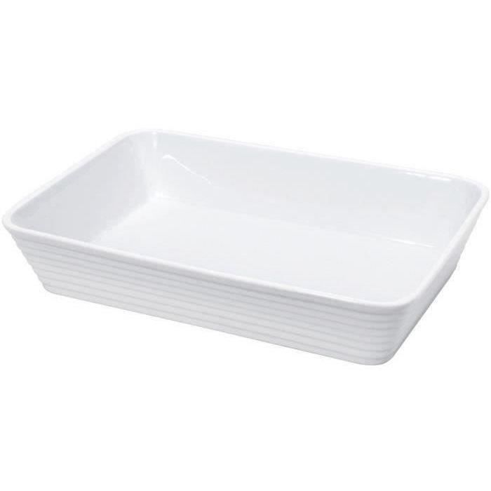 KUCHENPROFI Plat rectangulaire en porcelaine - 30x21x6 cm - Blanc