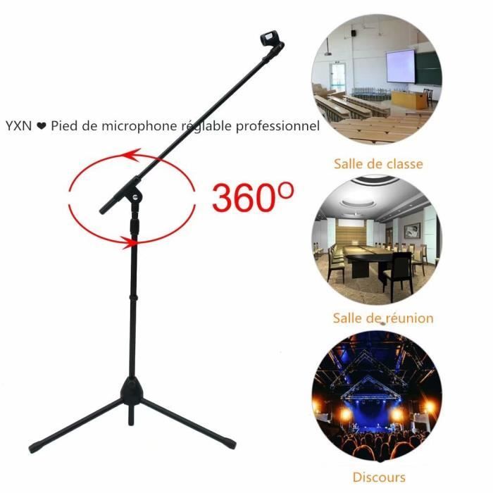 VONYX MS10K Microphone + Pied Réglable - Kit Pro Pour Chant Et Scène Avec Sac