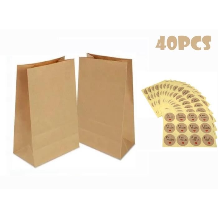 Sacchetti Regalo In Carta Kraft 40 Pezzi - Con Adesivi, Per Feste, Compleanni E Matrimoni - Foto 5