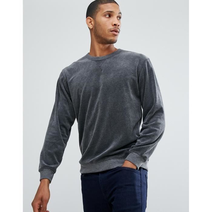 selected homme+ sweatshirt in velour jersey