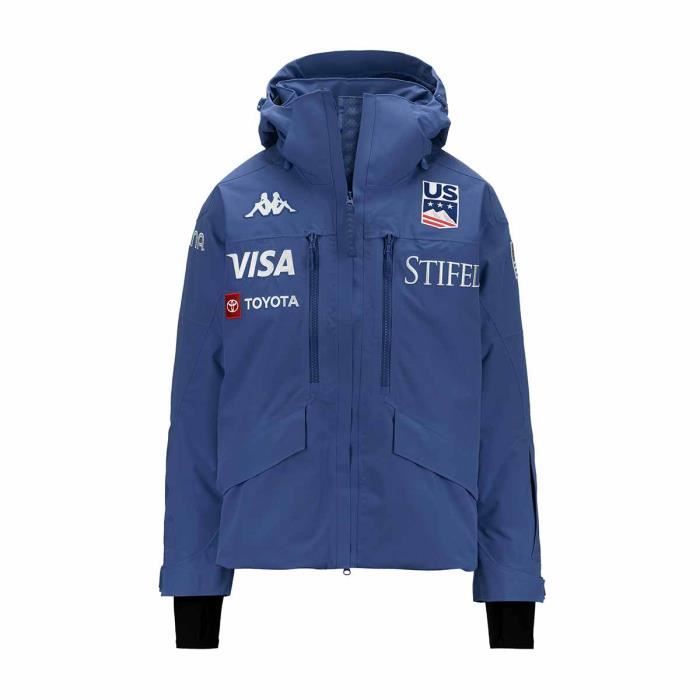 manteau de ski pour homme - kappa - 6cento 602f us - imperméable - respirant - bleu