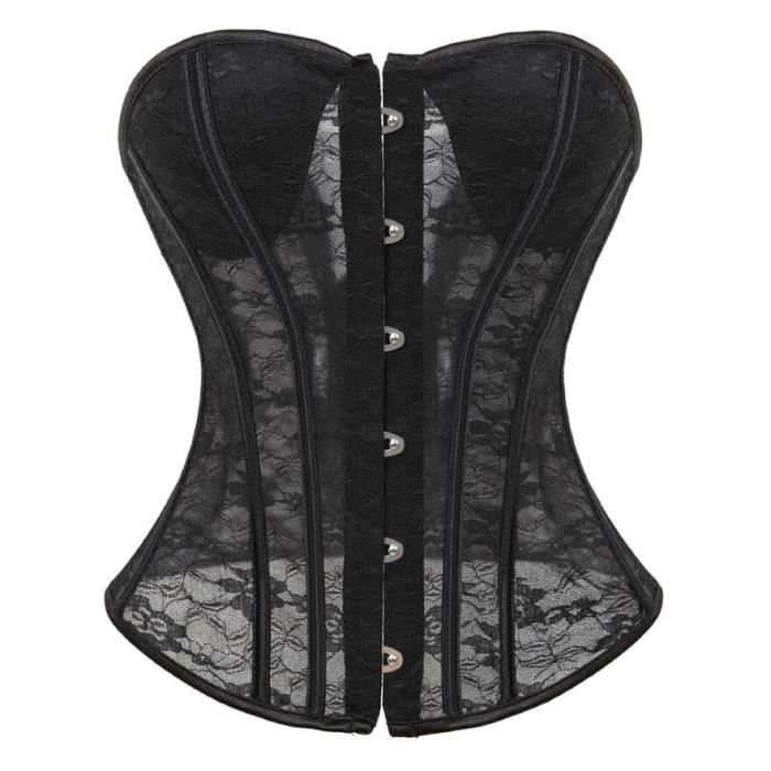 Corset Sexy Underbust Bustier En Plastique Translucide Désossé à Lacets