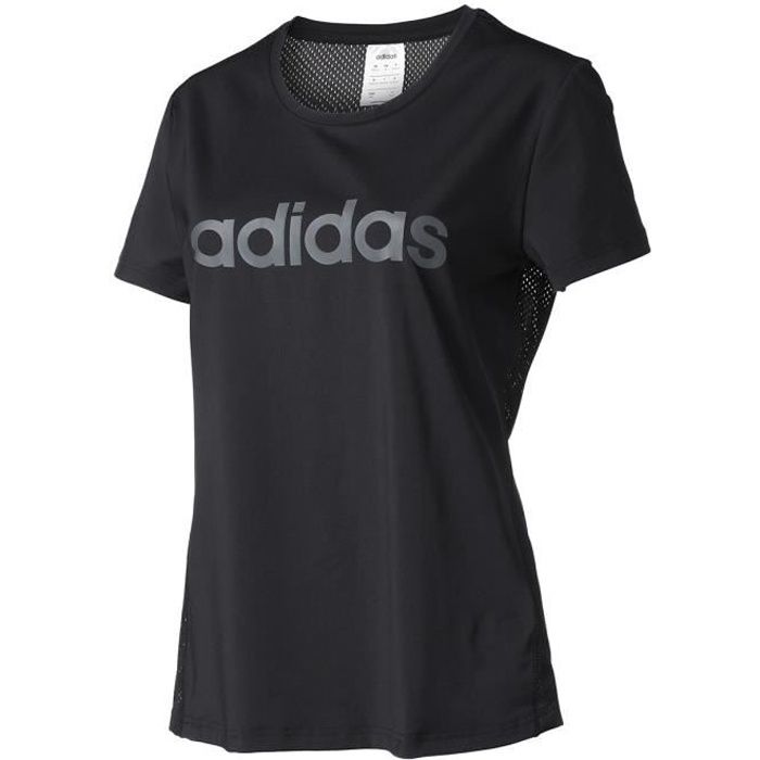 ADIDAS TShirt de Tennis manches courtes D2M LOGO TEE Femme Noir