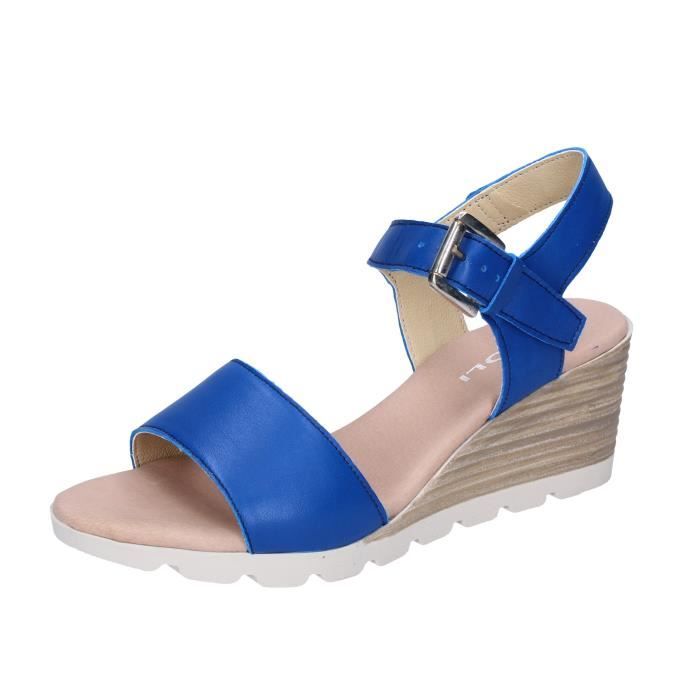 Sandales Orthopédiques Femme - Marque - Modèle - Compensées - Bleu -  Confortable Bleu - Cdiscount Chaussures