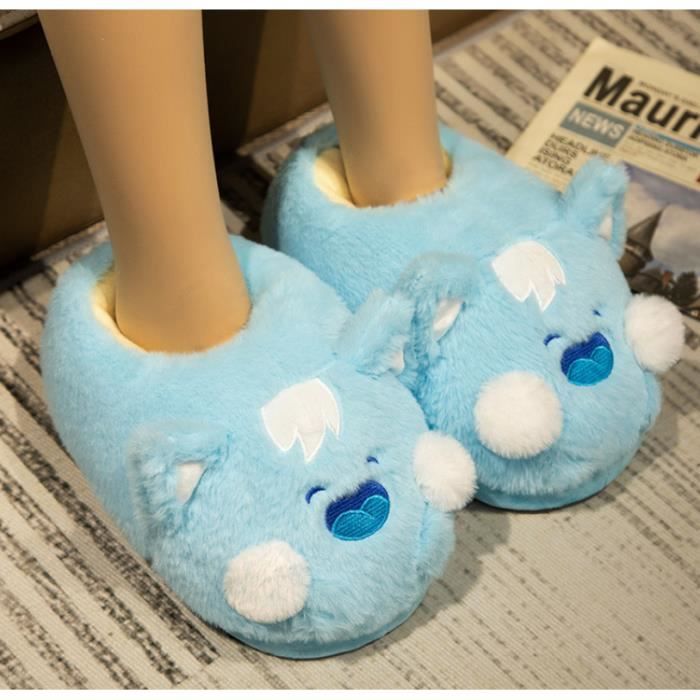 Cosplay Décontracté Chaussons Patte D'Animal En Peluche - Pantoufles Chaudes Antidérapantes Unisexe (Taille 39-45) - Vert Chaussons Cosplay Unisexe