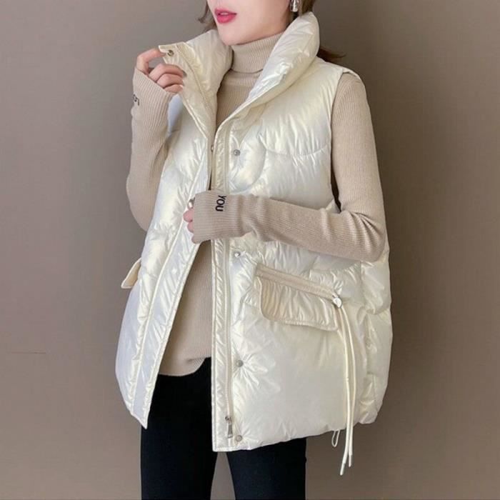 Gilet Matelassé Homme Sans Manches - Rembourré Chaud - Style Rétro - Taille Unique